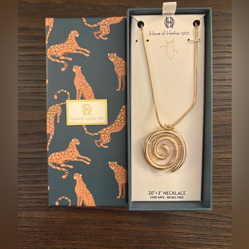 New House Of Harlow 1960 Gold Spiral Necklace 25$